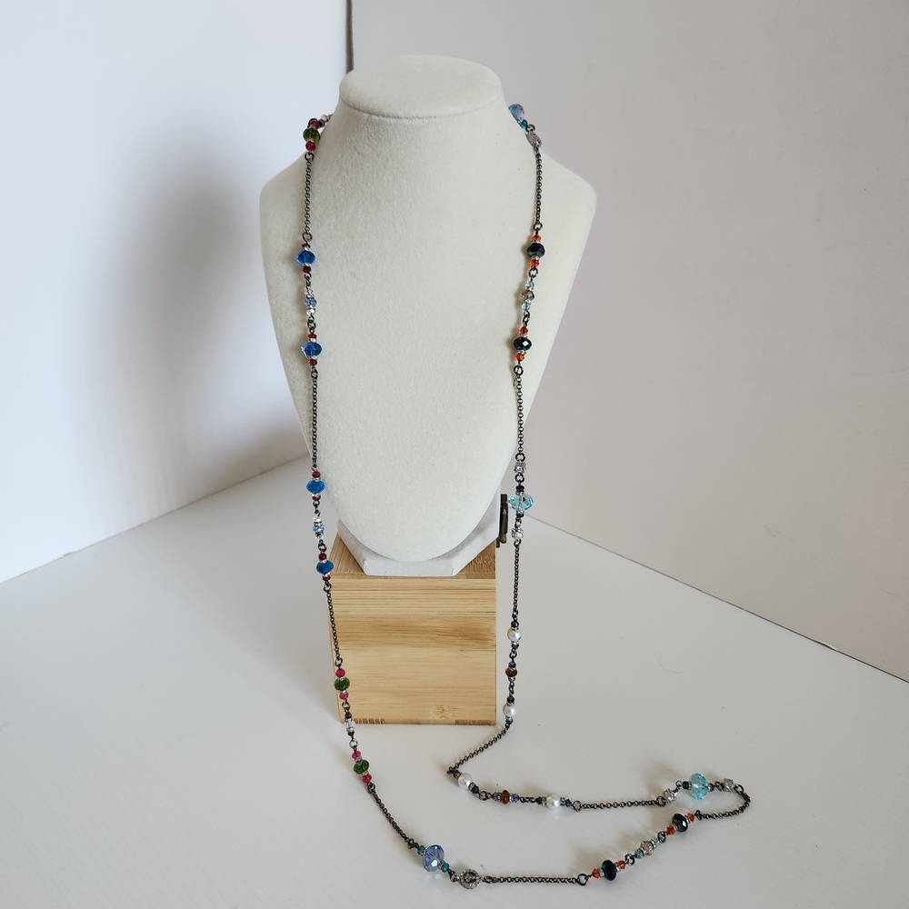 Elegant Multicolor Crystal Beaded Necklace